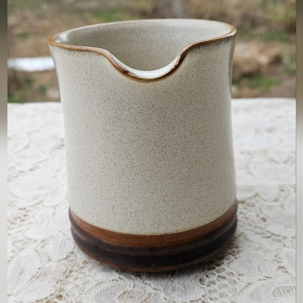 Vintage Creamer Made in England Denby Stoneware Potter's Wheel Brown Cream